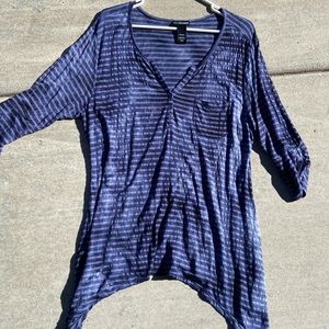 Thin and soft oversized top.. beautiful blues!